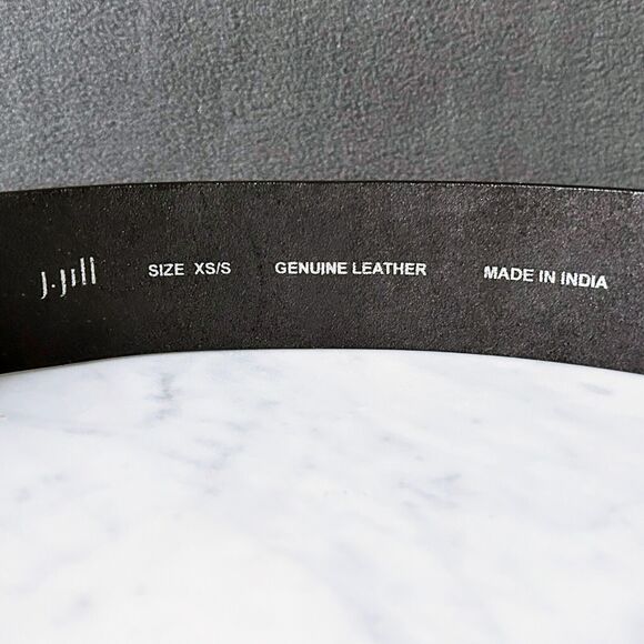 J Jill Black Leather Belt with Double Silver Rings - Women's Size XS - Picture 9 of 11